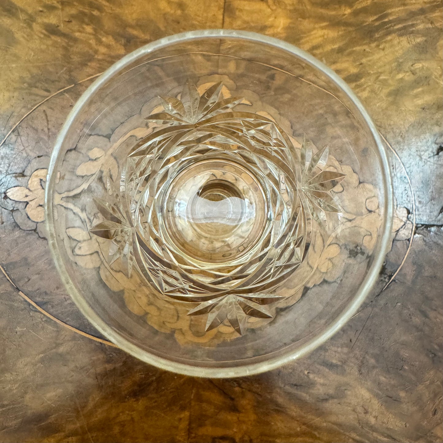 Vintage Crystal Cut Sherry Glasses Set Of Five
