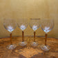 Vintage Crystal Gold Tulip Stem Wine Glasses Set Of Four