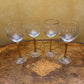 Vintage Crystal Gold Tulip Stem Wine Glasses Set Of Four