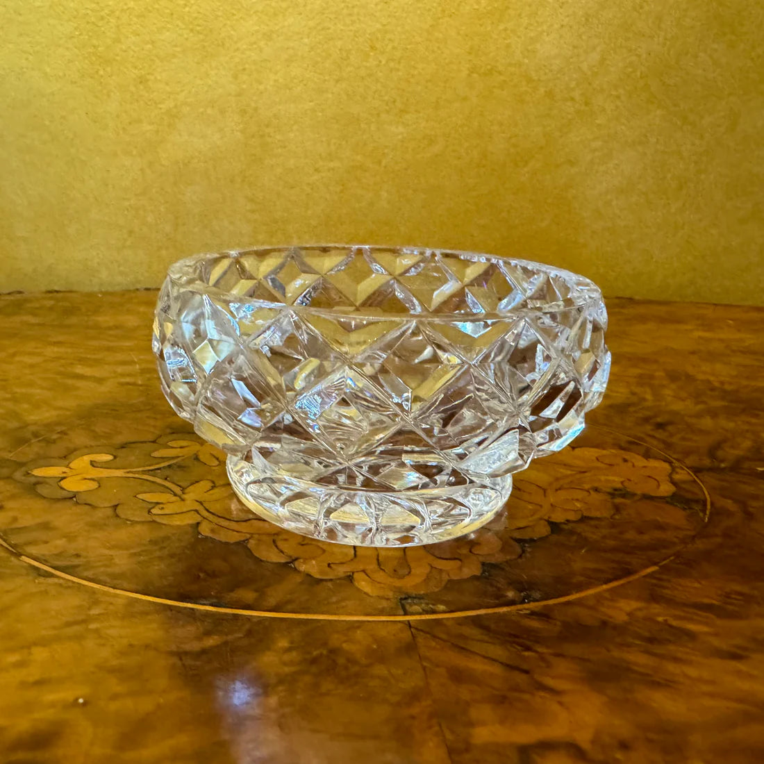 Vintage Crystal Cut Trinket Bowl