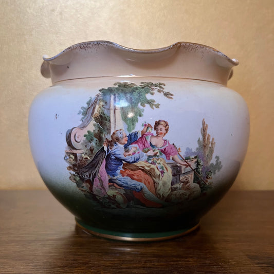 Vintage Courting Print Jardiniere Pot