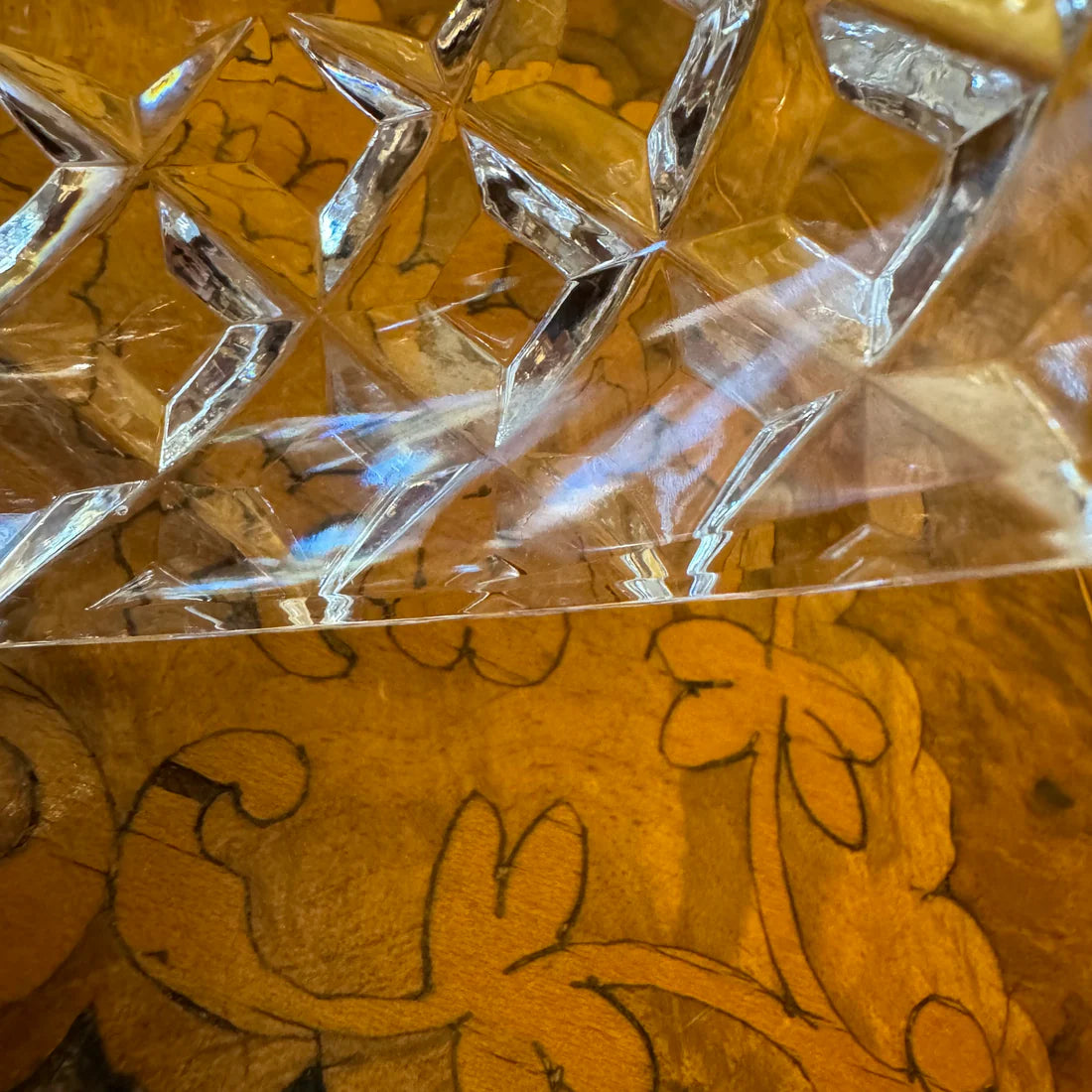 Vintage Crystal Cut Trinket Bowl