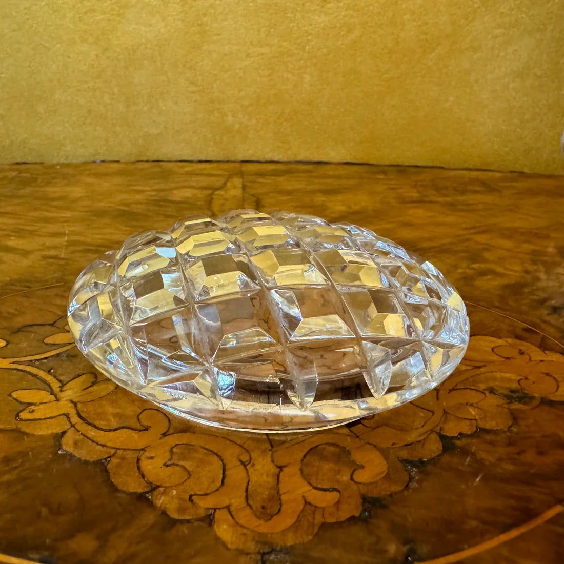 Vintage Crystal Cut Trinket Bowl