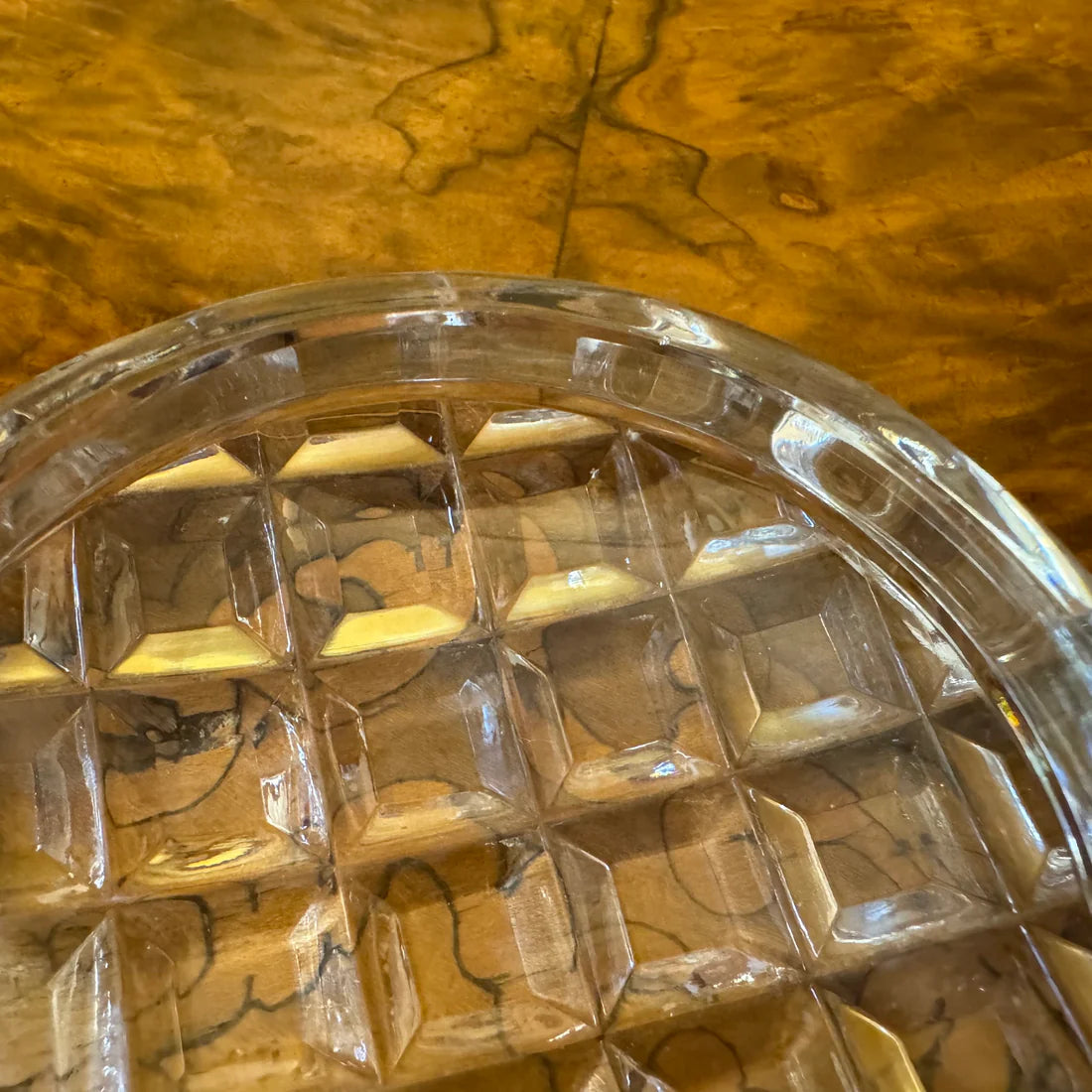 Vintage Crystal Cut Trinket Bowl