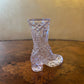 Vintage Glass Cut Shoe Vase