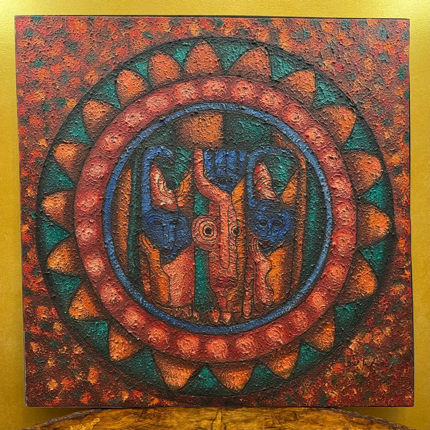 Balinese Abstract Textured Painting Artwork