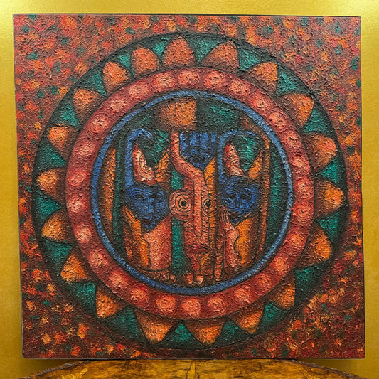 Balinese Abstract Textured Painting Artwork