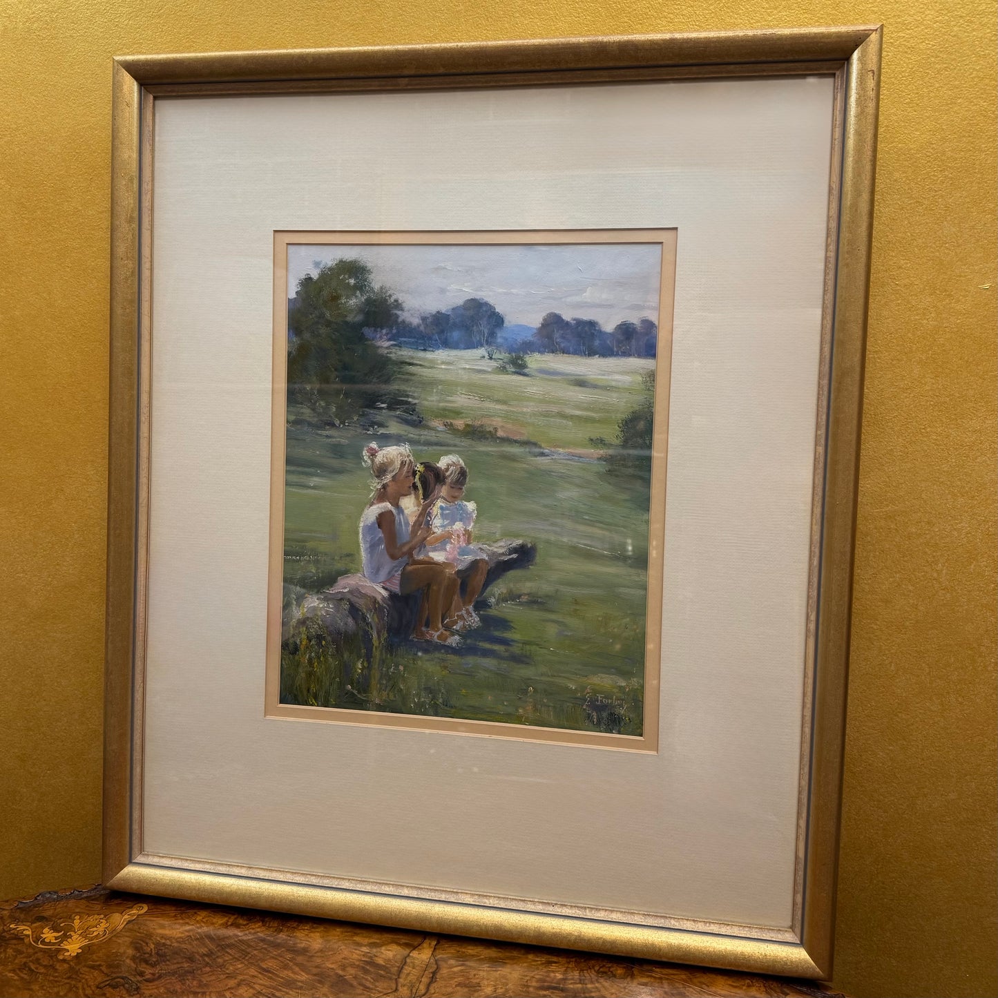 Painting Of A Quiet Chat by E. Forbey