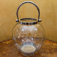 Glass Lantern with Stainless Steel Handle Pair