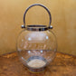 Glass Lantern with Stainless Steel Handle Pair