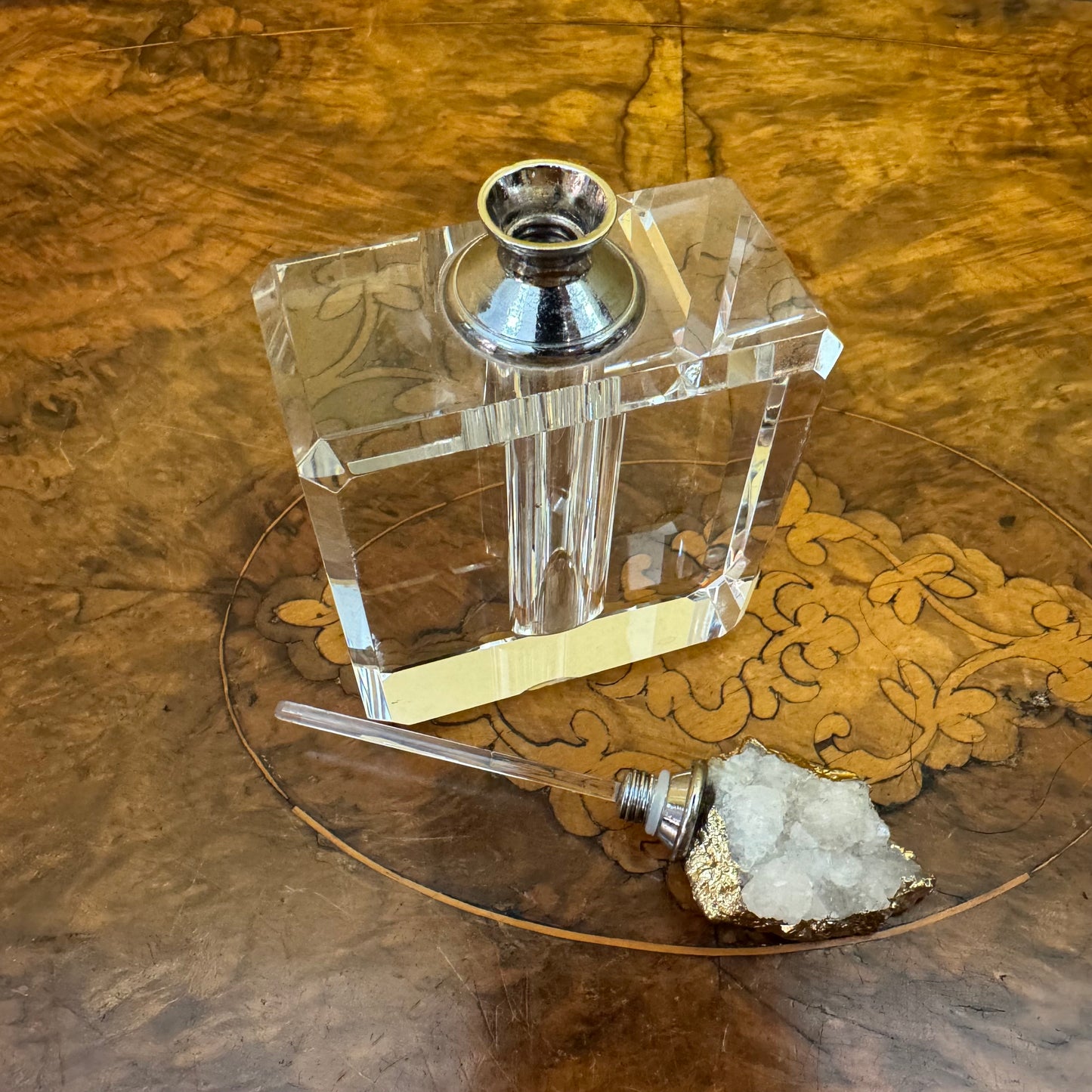Quartz Top Crystal Perfume Bottle Refillable