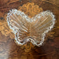 Vintage Glass Cut Butterfly Trinket Box