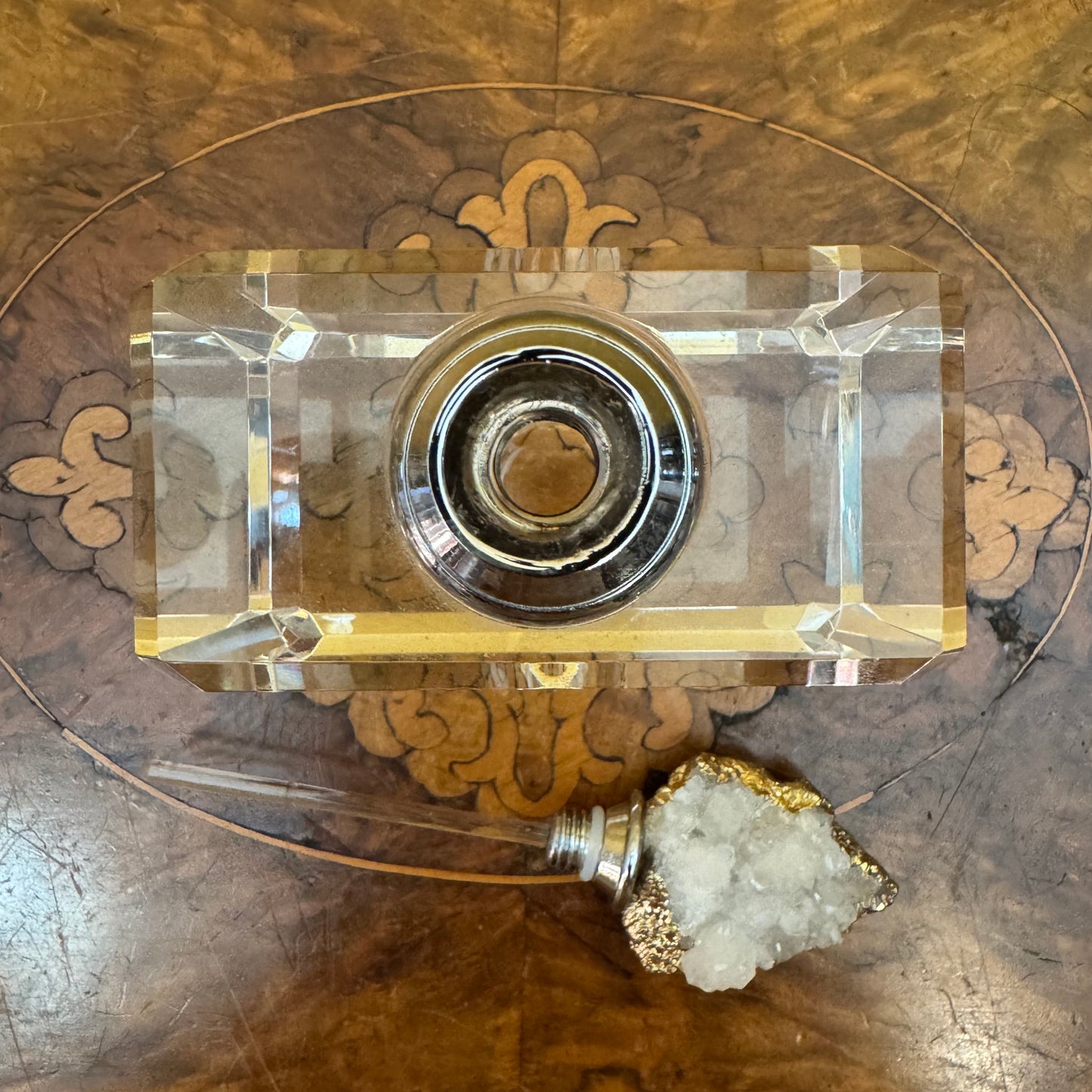 Quartz Top Crystal Perfume Bottle Refillable