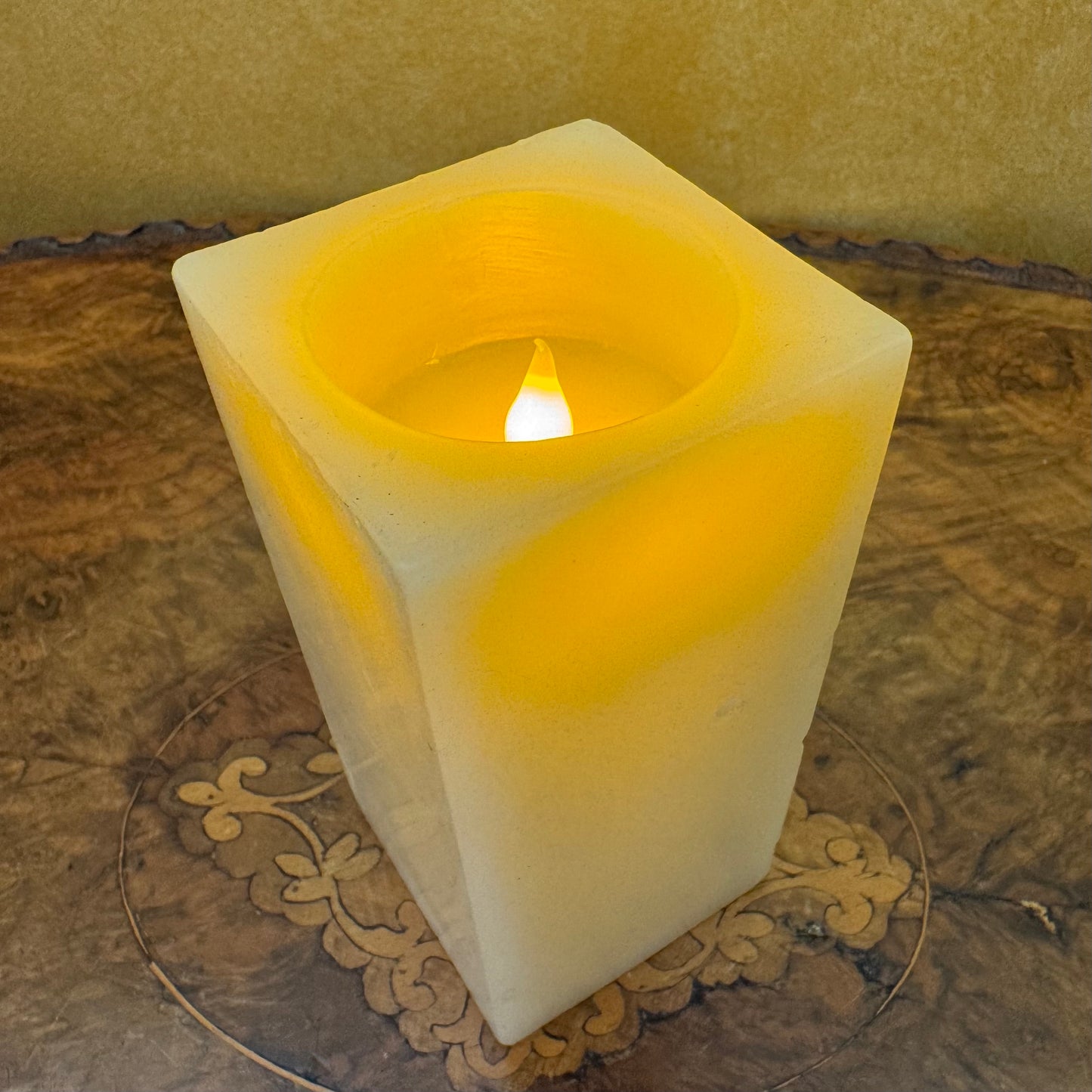 Real Wax Square LED Candle