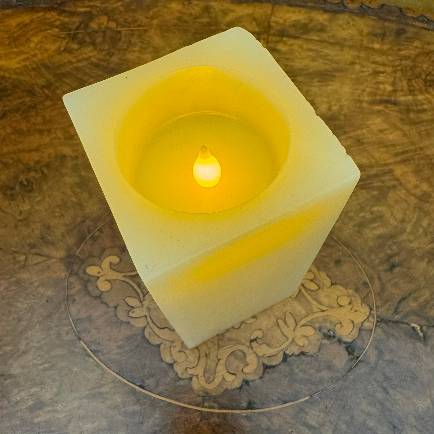 Real Wax Square LED Candle
