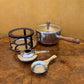 Vintage Stainless Steel Japanese Fondue Pot Set With Skewers