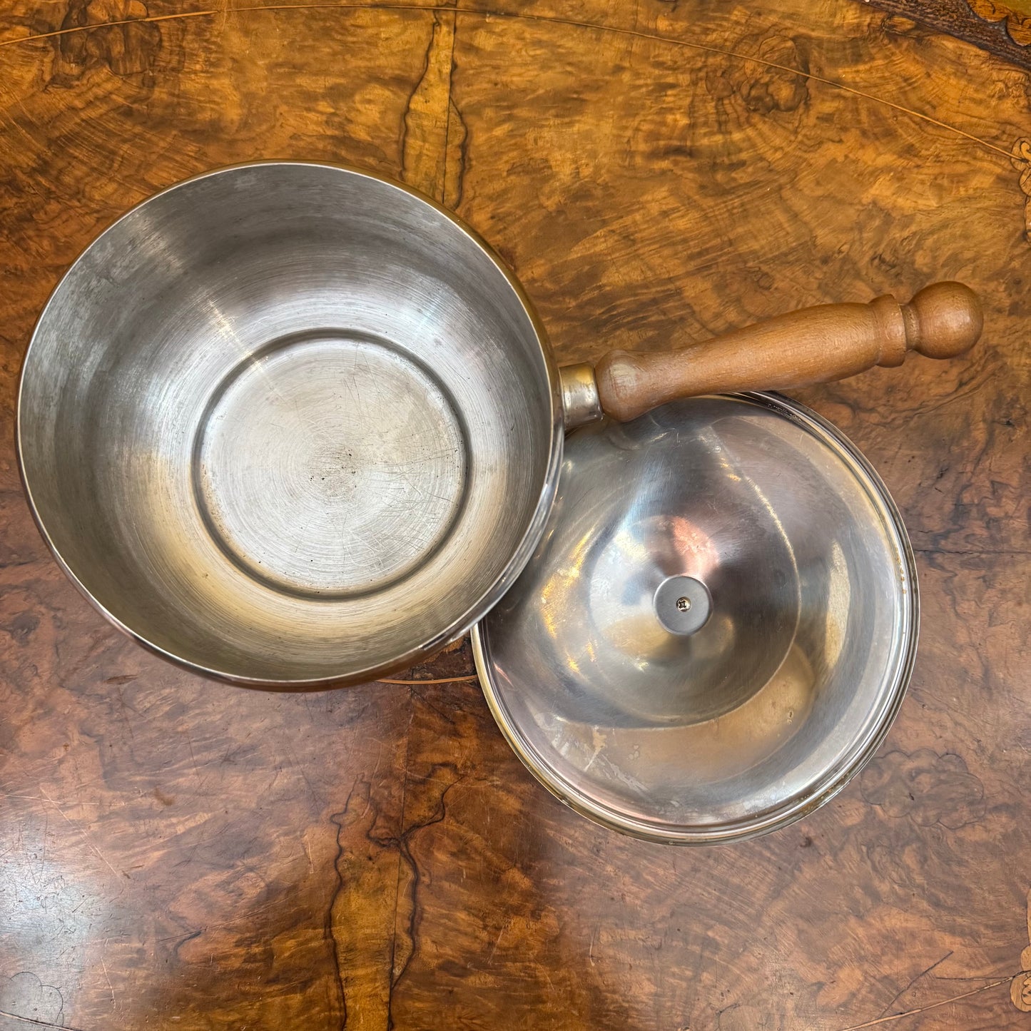 Vintage Stainless Steel Japanese Fondue Pot Set With Skewers