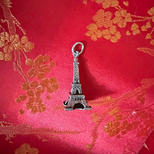 Vintage 800 Silver Eiffel Tower Pendant Charm