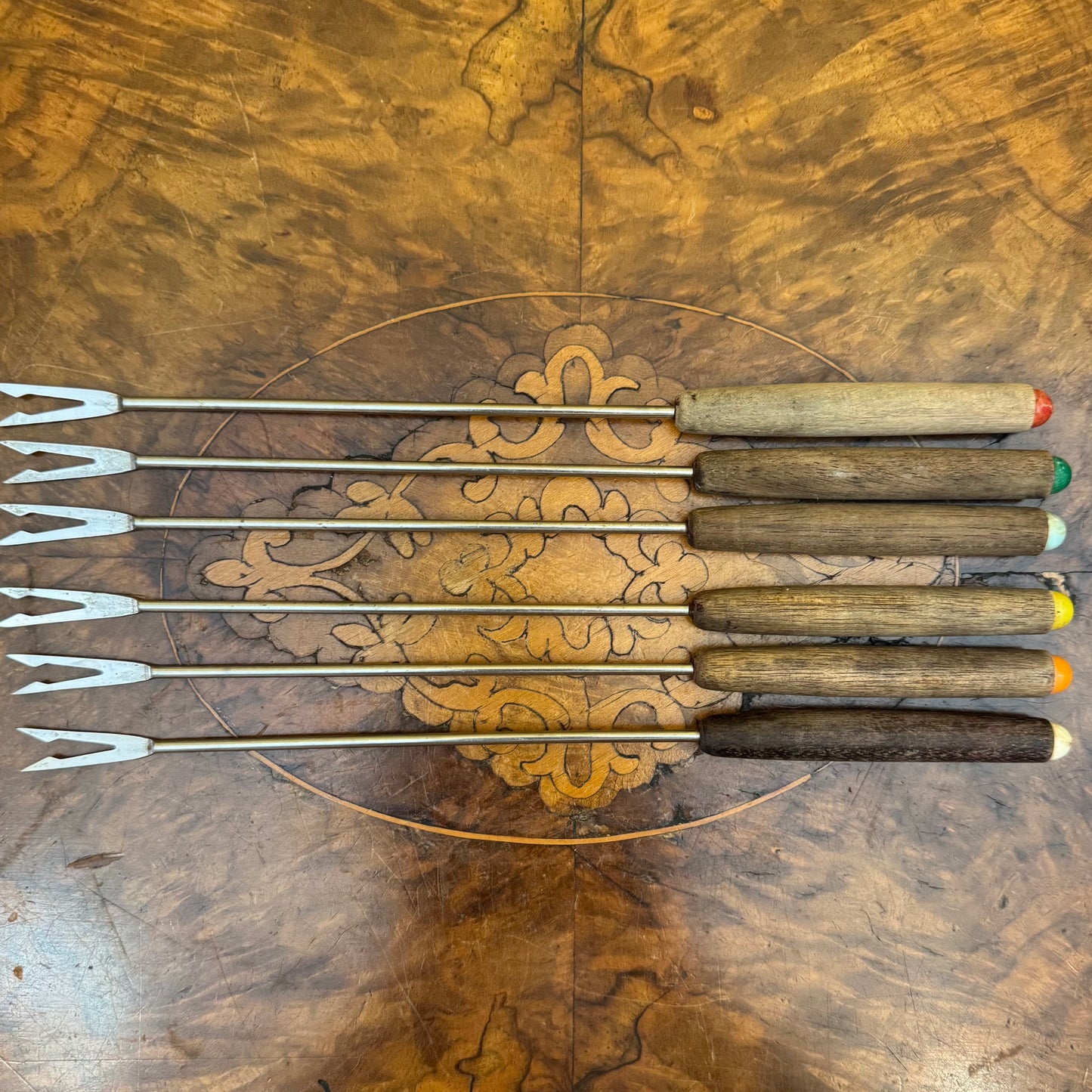 Vintage Stainless Steel Japanese Fondue Pot Set With Skewers