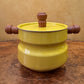 Vintage Yellow Fondue Pot Set With Skewers