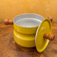 Vintage Yellow Fondue Pot Set With Skewers