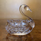 Vintage Crystal Swan Bowl Ornament