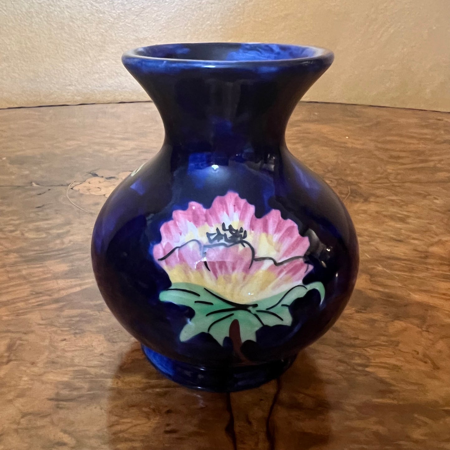 Vintage Kirklands Embassy Ware Etruria Blue Floral Vase