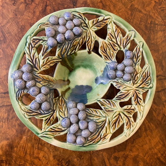 Vintage Grapes And Leaves Design Open Bowl