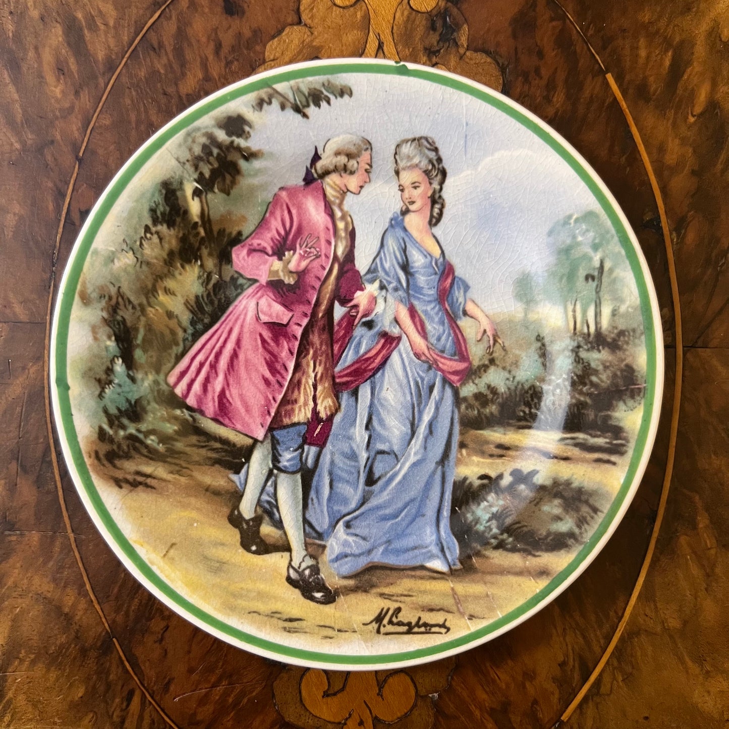 Vintage Tunstall Courting Print Small Plate