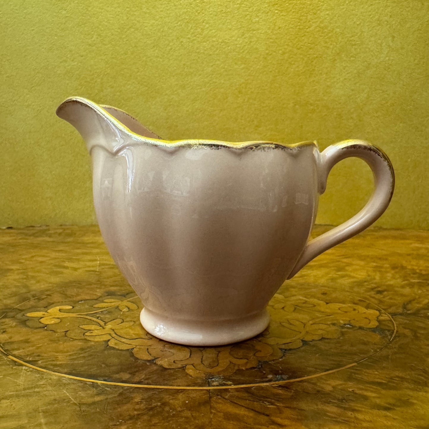 Vintage Grindley Peach Petal Gold Trim Milk Jug