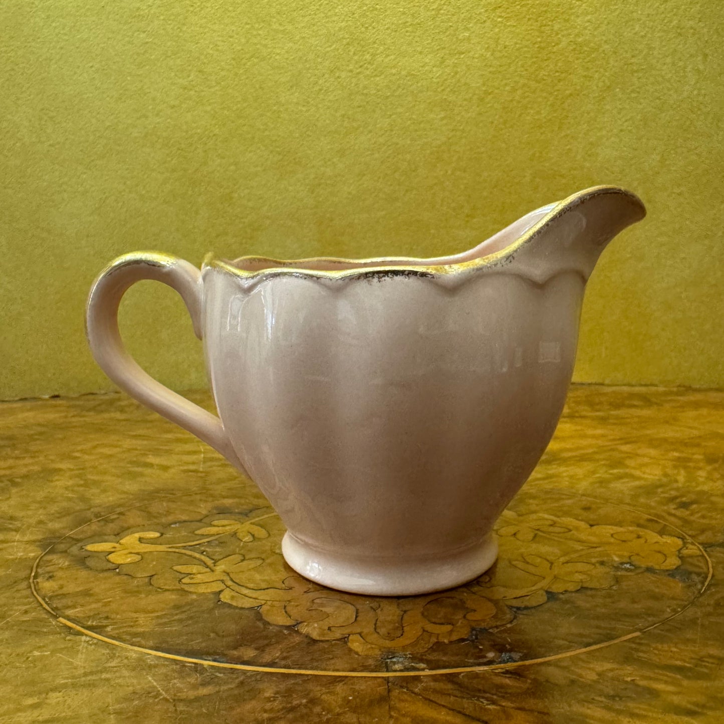 Vintage Grindley Peach Petal Gold Trim Milk Jug