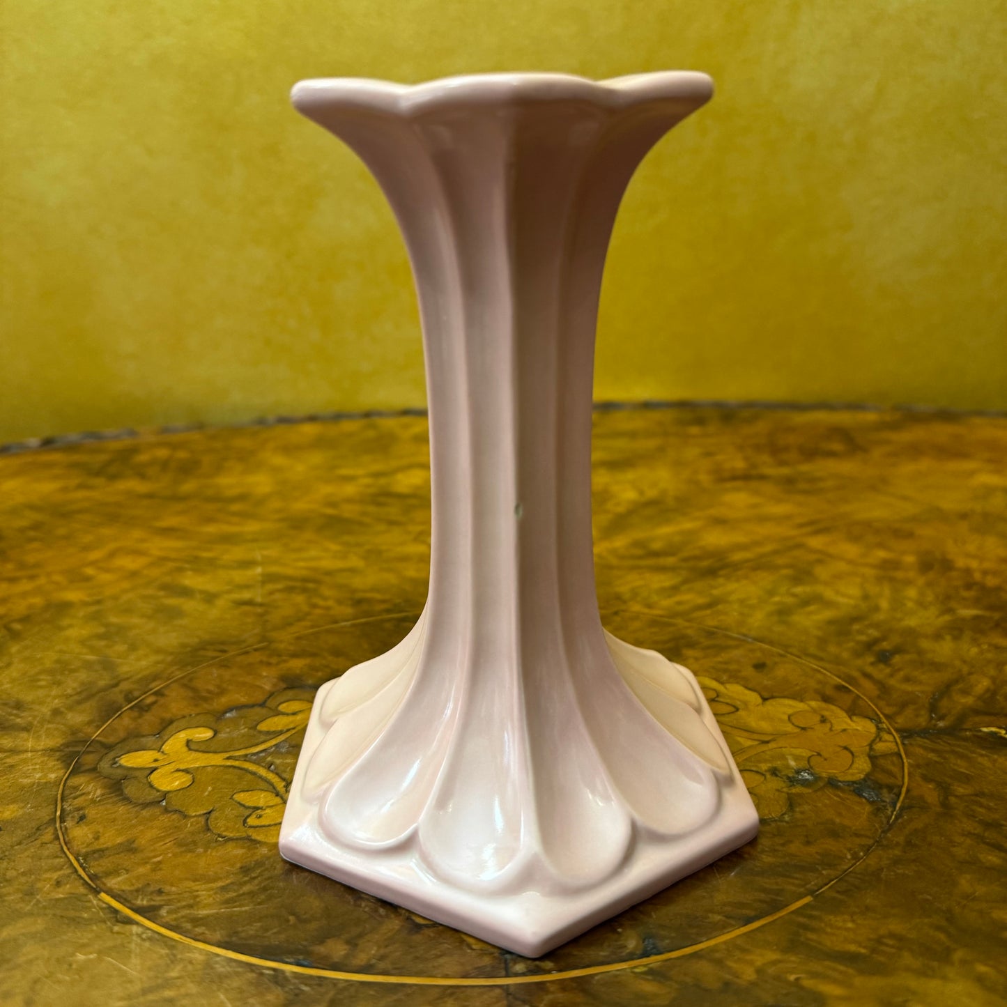 Vintage Pink Porcelain Candle Holders Pair