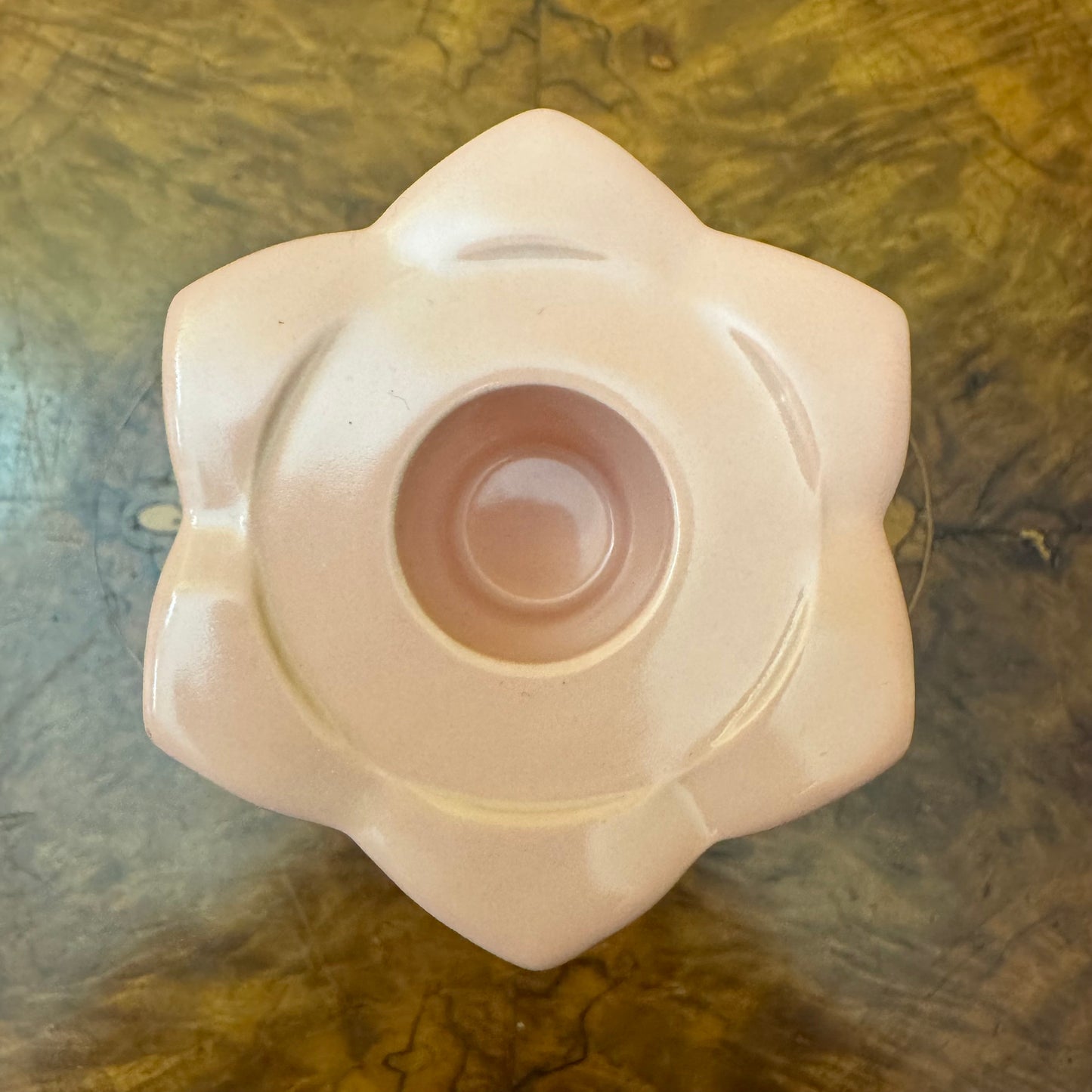 Vintage Pink Porcelain Candle Holders Pair