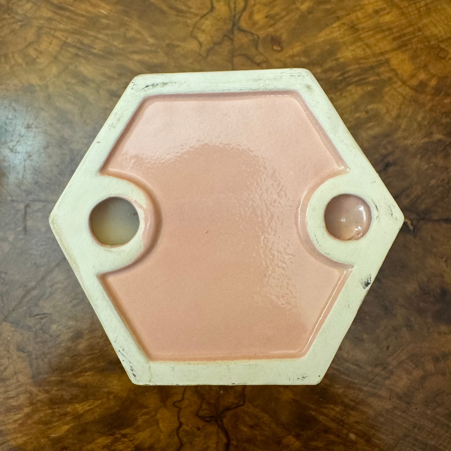 Vintage Pink Porcelain Candle Holders Pair