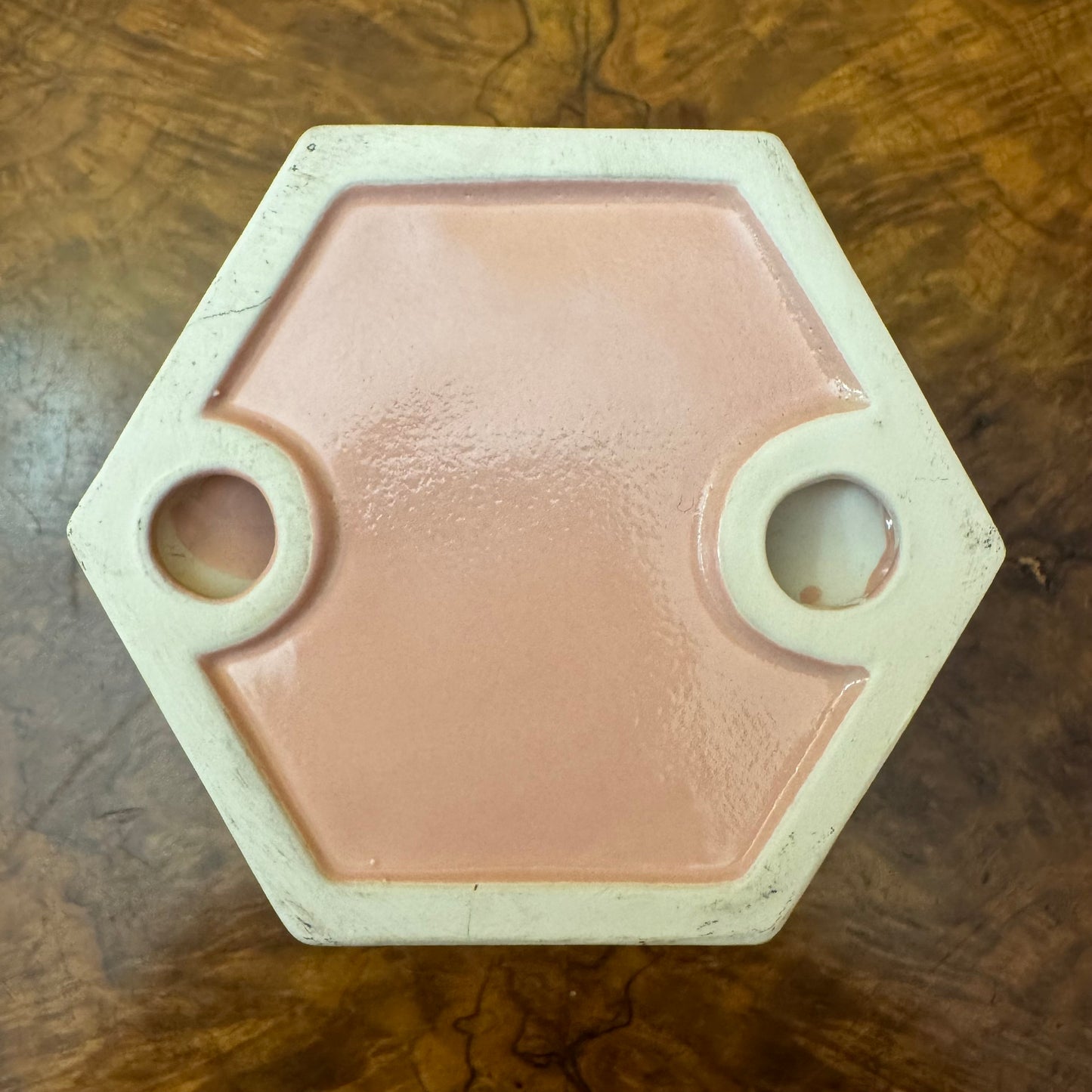 Vintage Pink Porcelain Candle Holders Pair