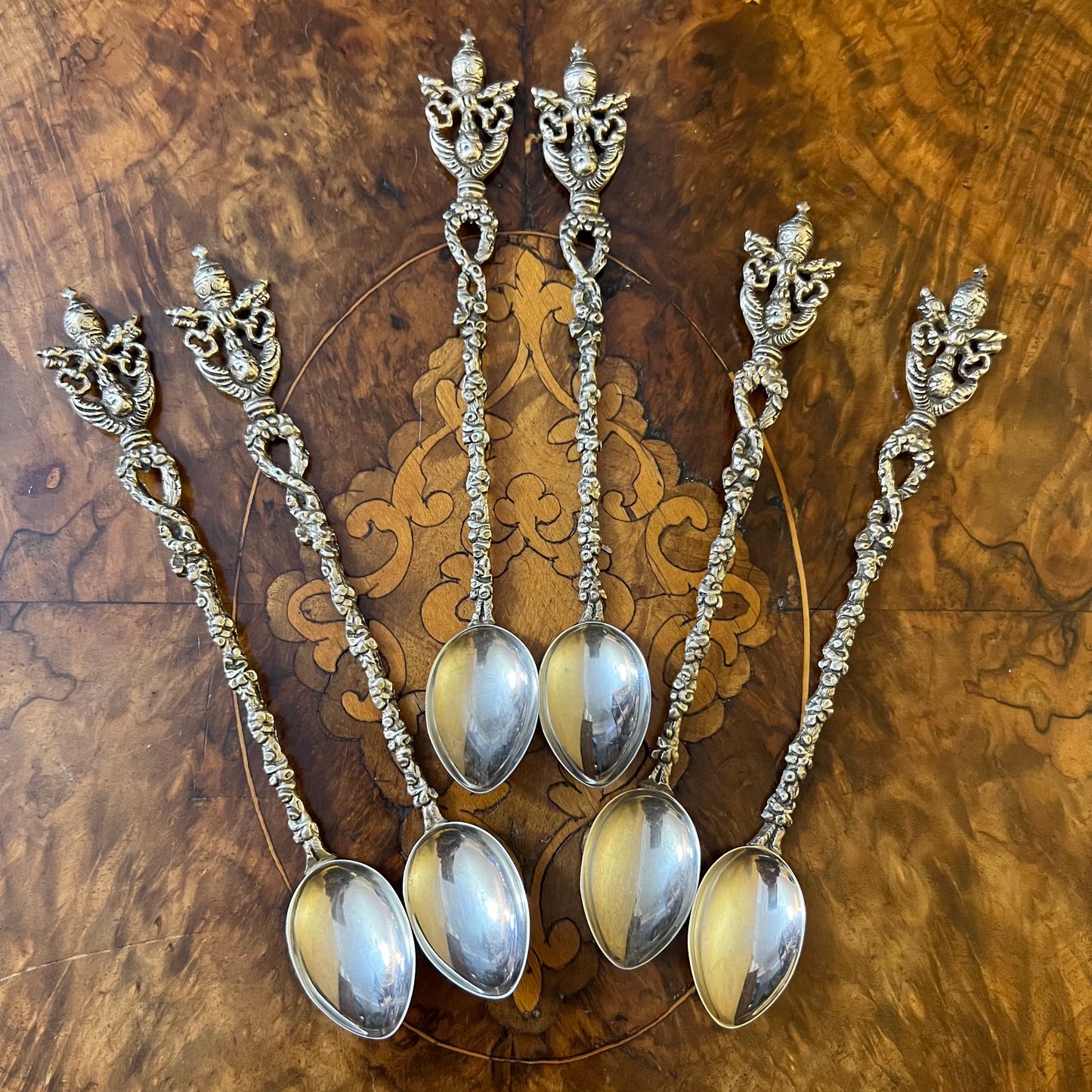 Vintage Italian Long Handle Spoons Set Of Six