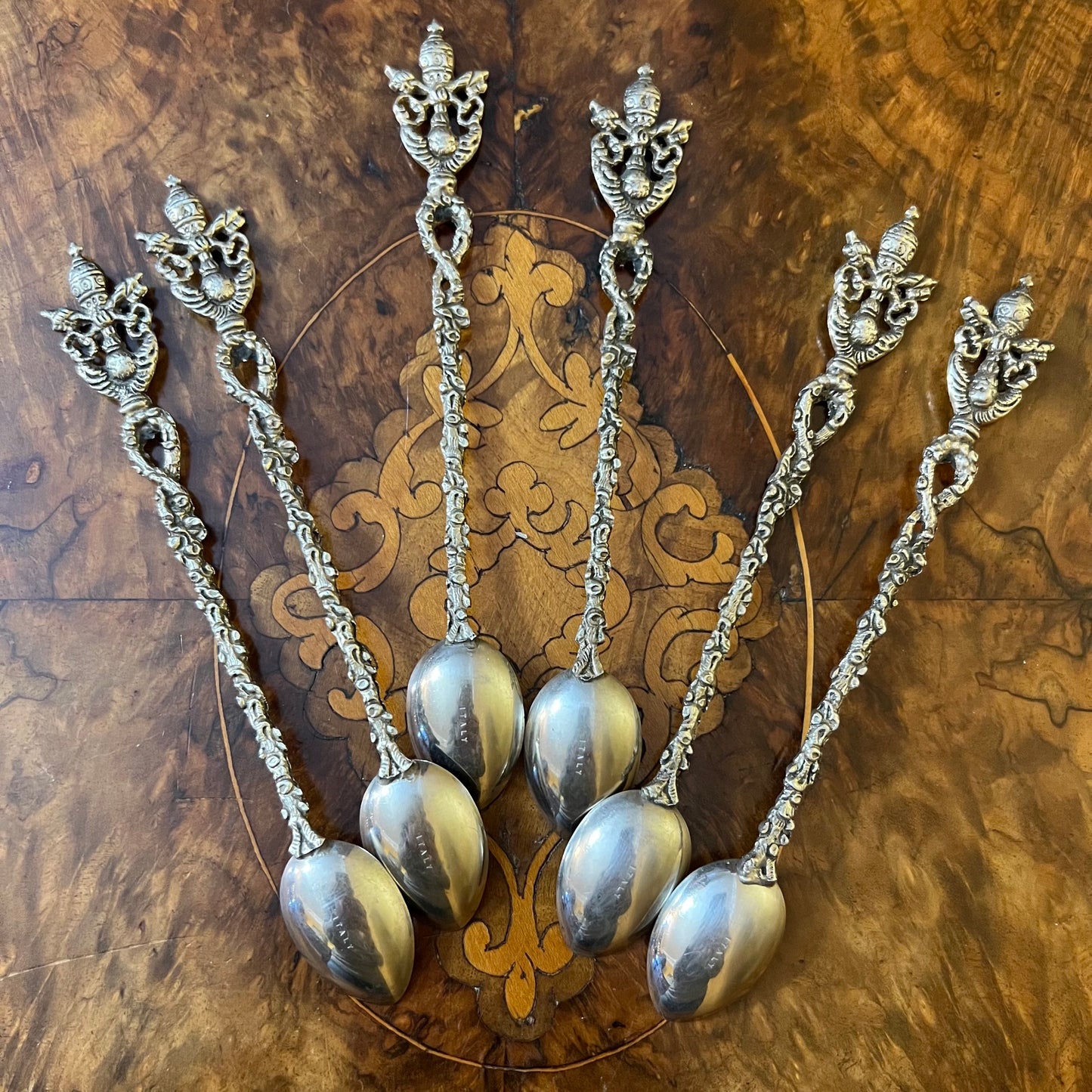 Vintage Italian Long Handle Spoons Set Of Six