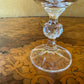 Crystal Ball Stem Blown Glass Port Glasses Pair