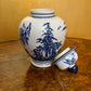 Vintage Chinese Blue White Print Ginger Jar