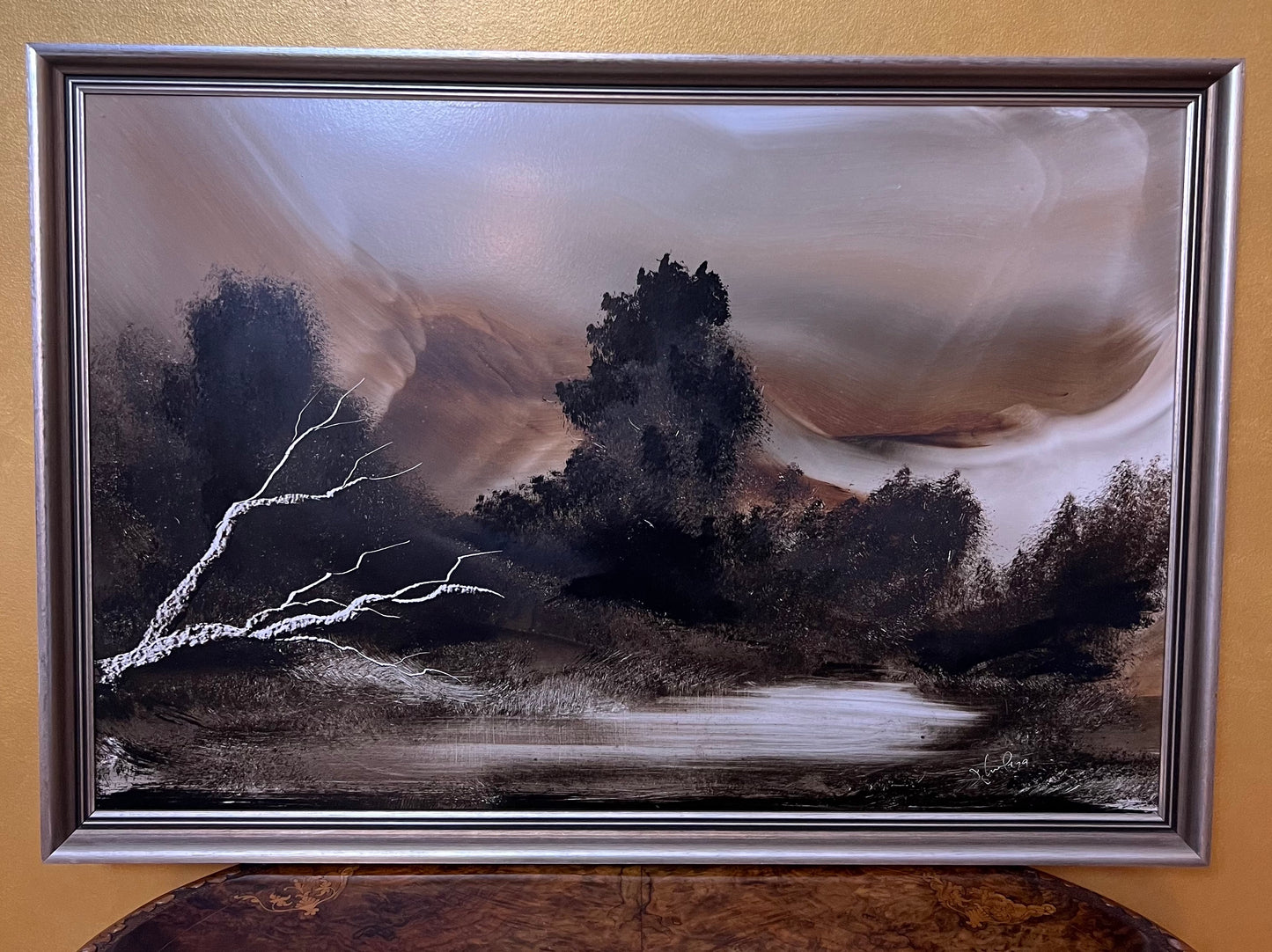 Vintage Night Tree Painting