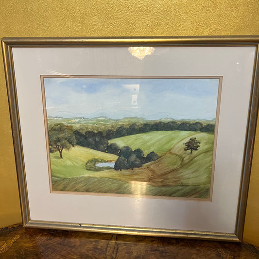 Green Landscape Watercolour By Morres