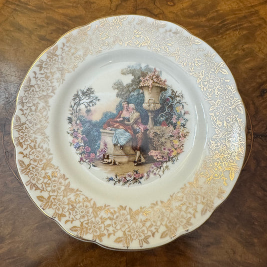 Vintage Springfield Pottery Courting Print Side Plate