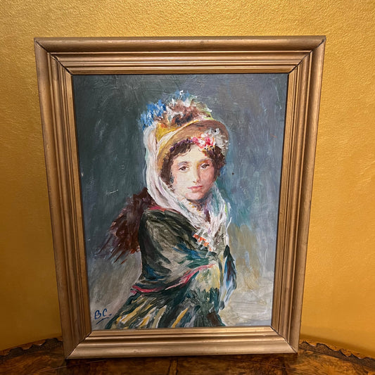 Vintage Portrait Of A Lady Painting