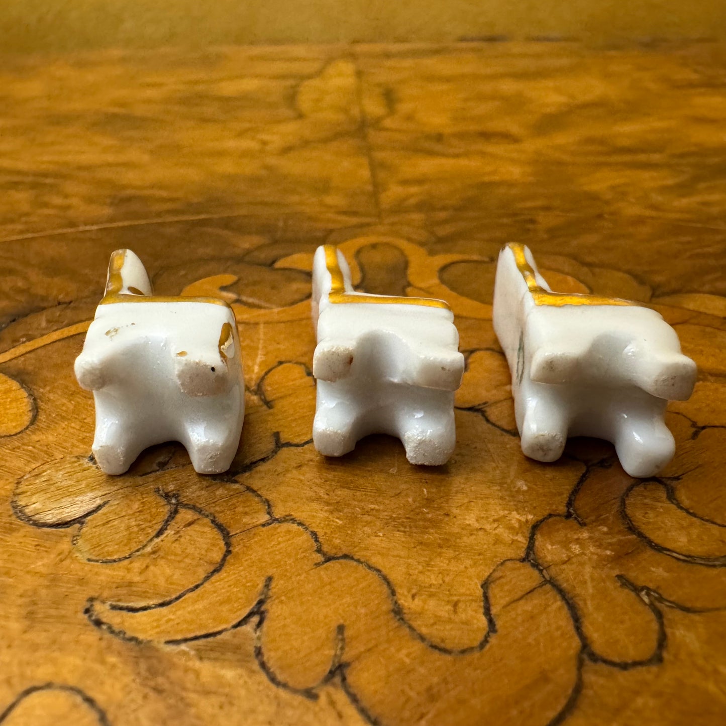 Vintage Limoges Miniature Table & Three Chairs