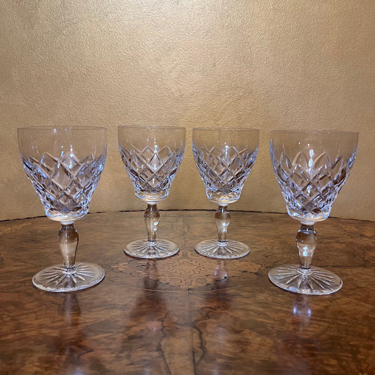 Vintage Crystal Wine Glasses Set Of Four