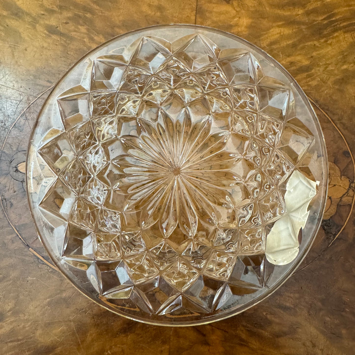 Vintage Bohemia Crystal Sugar Bowl Tray