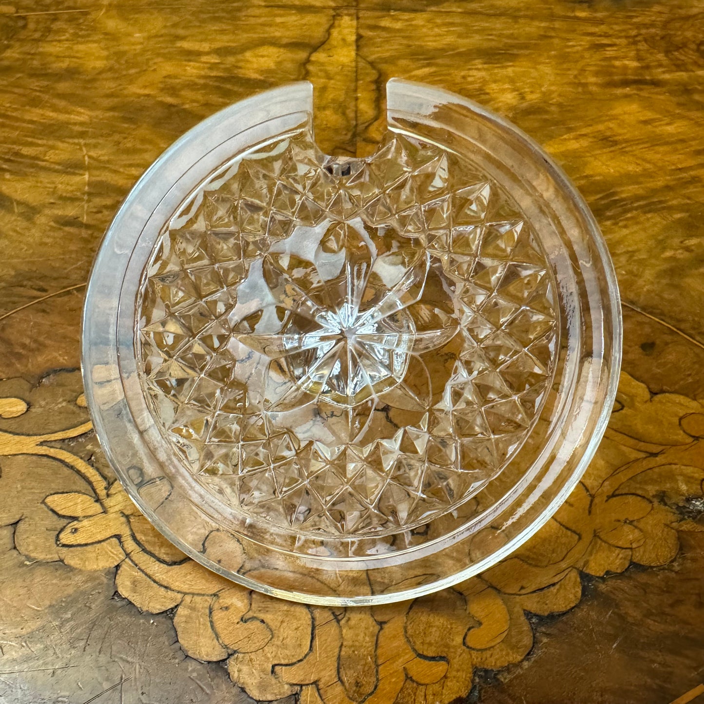Vintage Bohemia Crystal Sugar Bowl Tray