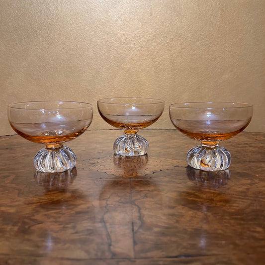 Vintage Glass Dessert Bowls Set Of Three