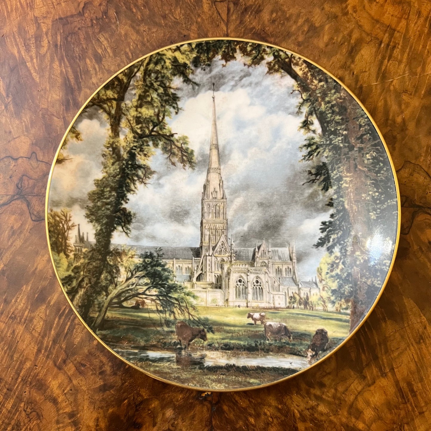 Vintage Crown Staffordshire Salisbury Cathedral Collector Plate