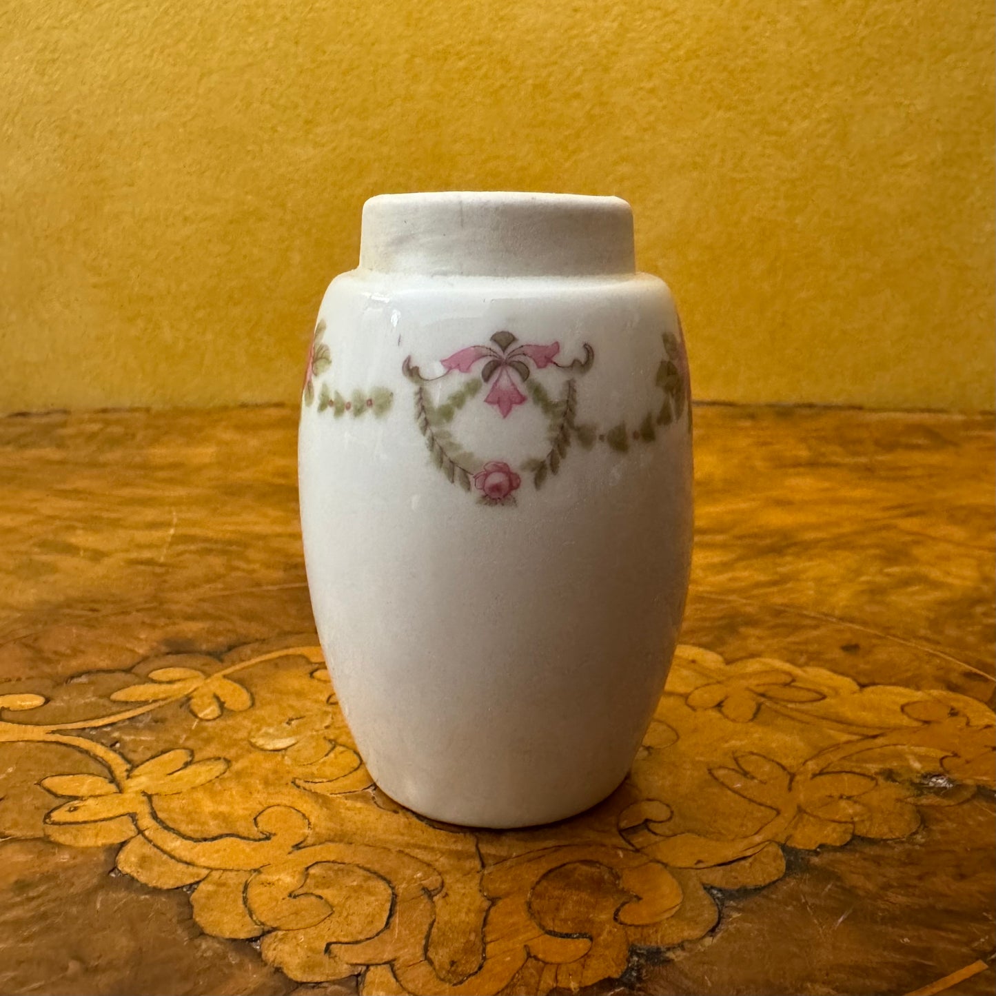 Vintage Floral Print Bud Vase